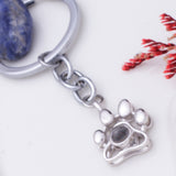 Custom Photo Projection Keychain - Silver Paw Pendant with Picture Letter Inside Pet Jewelry for Memory Gifts