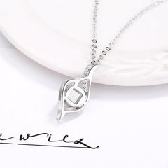 925 Silver Personalized Custom Projection Necklace - Elegant Classic Style Angel's Eye Pendant,A Gift for Ladies