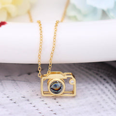 925 Silver Photo Projection Necklace - Custom Camera Pendant with Picture Memory Gifts for Women