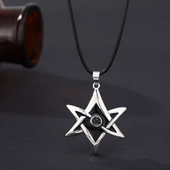 Personalised Projection Necklace with Photo and Text Inside - Star of David Six-pointed Star Pendant,Custom gift for Men