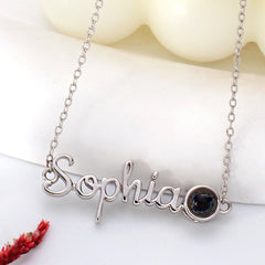 925 Silver Photo Projection Necklace with Picture Inside - Custom Name Necklace Memory Gifts