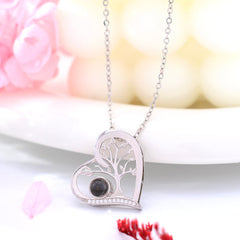 925 silver Personalized heart necklace with picture - Tree of Life Heart pendant,A gift for ladies