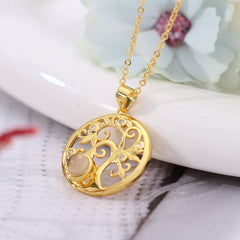 925 Silver Personalized Photo Projection Necklace - Elegant Classic Tree of Life Pendant for Her