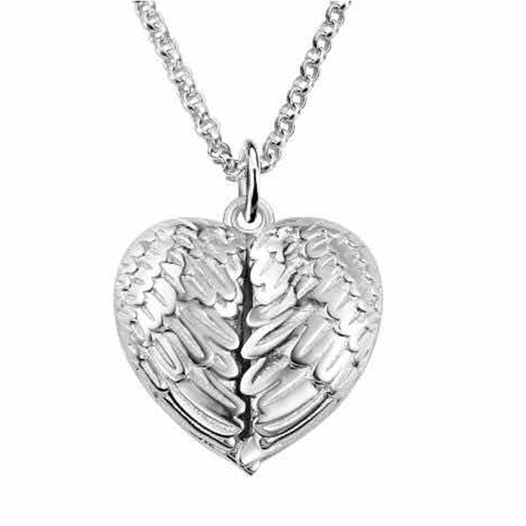 925 Silver Personalized Locket Necklace with Photo - Openable Angel Wing Pendant, Custom Picture Inside, Perfect Christmas Gift for Girlfriend, Wife, or Mother