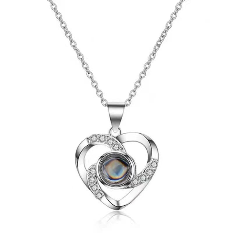 Exquisite 925 Sterling Silver Personalized Heart Necklace with Photo - Mesmerizing Rotating Heart Pendant,A Gift for Ladies