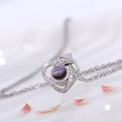 Exquisite 925 Sterling Silver Personalized Heart Necklace with Photo - Mesmerizing Rotating Heart Pendant,A Gift for Ladies