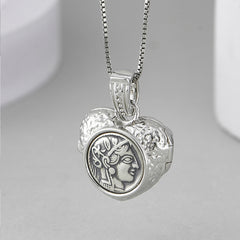 925 Silver Custom Heart Photo Locket Necklace | Engraving Queen  & LOVE,Opens to Hold Photos | Memory Gift for Women