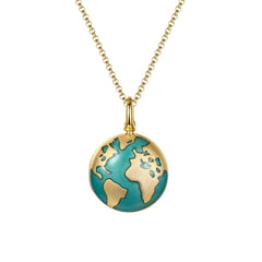 Custom 925 Silver World Map Locket Necklace with Photo & Text, Blue Gold Earth Pendant, Travel Memory Gift for Women Men – "My Whole World"