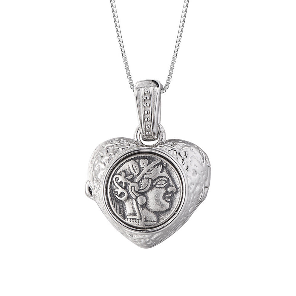 925 Silver Custom Heart Photo Locket Necklace | Engraving Queen  & LOVE,Opens to Hold Photos | Memory Gift for Women