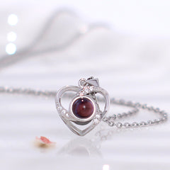 Exquisite 925 Sterling Silver Personalized Heart Necklace with Photo - Mesmerizing Rotating Heart Pendant,A Gift for Ladies