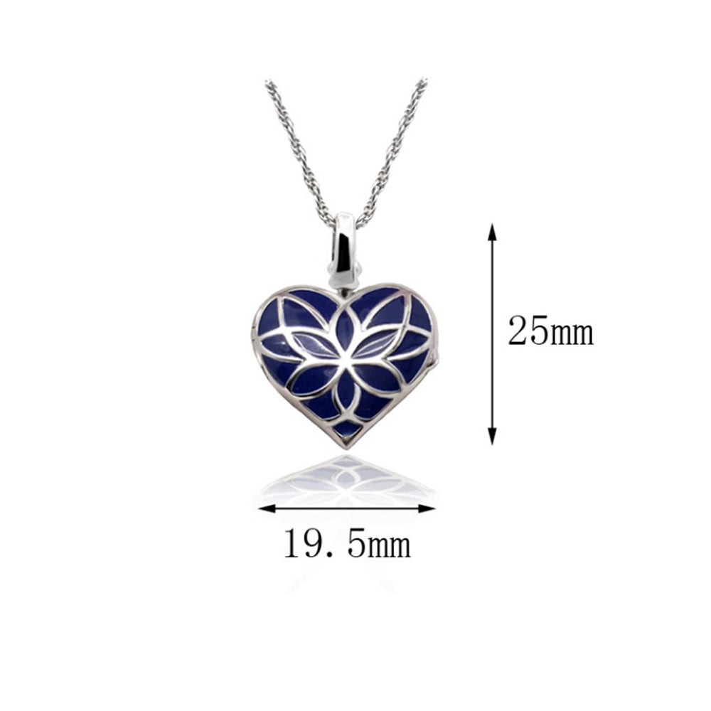 925 Silver Color Resin Lotus Heart Locket Necklace – Custom 2 Photos & Text, Optional Chain Style & Length, Personalized Gift for Women