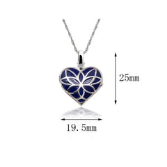 925 Silver Color Resin Lotus Heart Locket Necklace – Custom 2 Photos & Text, Optional Chain Style & Length, Personalized Gift for Women