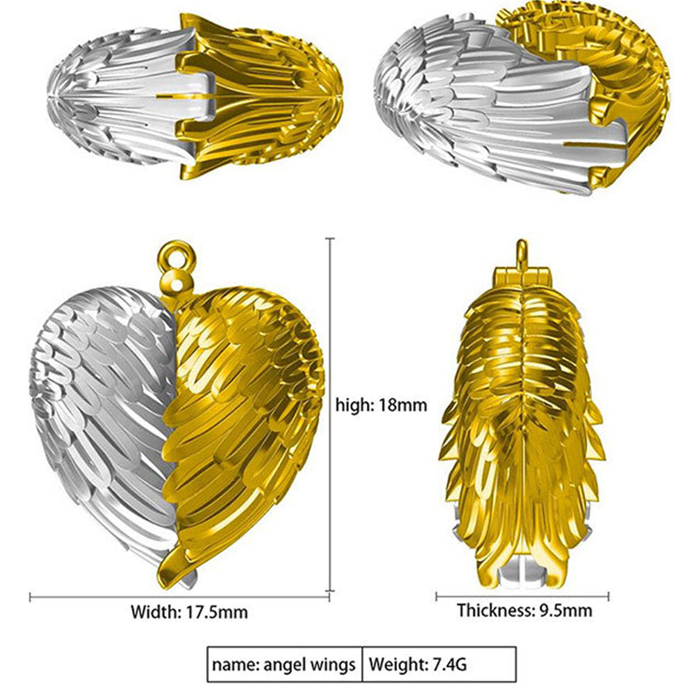 925 Silver Personalized Locket Necklace with Photo - Openable Angel Wing Pendant, One Side for Photo and One Side for Engraving, Perfect Christmas Gift for Girlfriend, Wife, or Mother